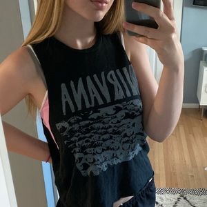 Brandy Melville Black Nirvana Muscle Tee